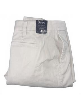 J.Crew NEW $80’High-Rise Girlfriend Chino Pants Size 6 White Work Or Casual